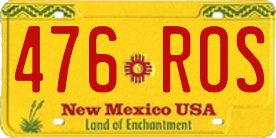 NM license plate 476ROS