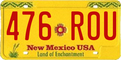 NM license plate 476ROU