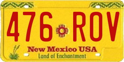 NM license plate 476ROV