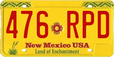 NM license plate 476RPD