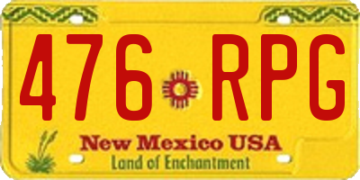 NM license plate 476RPG