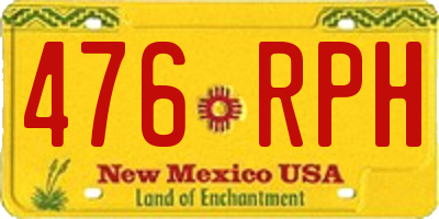 NM license plate 476RPH