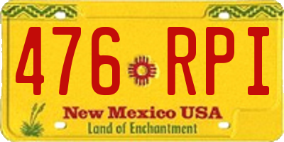 NM license plate 476RPI