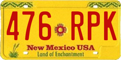 NM license plate 476RPK
