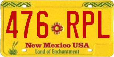 NM license plate 476RPL
