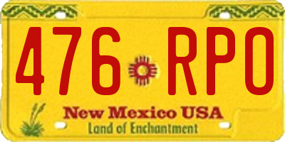NM license plate 476RPO