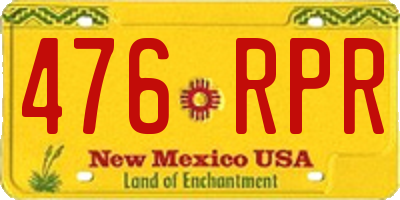 NM license plate 476RPR