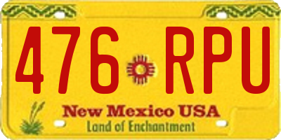 NM license plate 476RPU