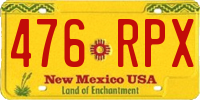 NM license plate 476RPX