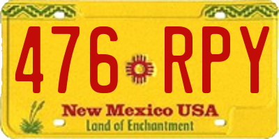 NM license plate 476RPY