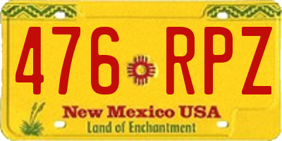 NM license plate 476RPZ