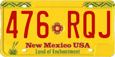 NM license plate 476RQJ