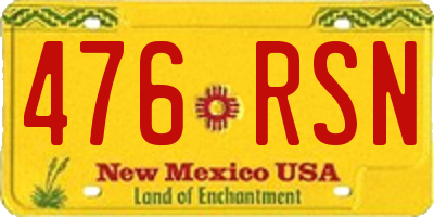 NM license plate 476RSN