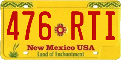 NM license plate 476RTI