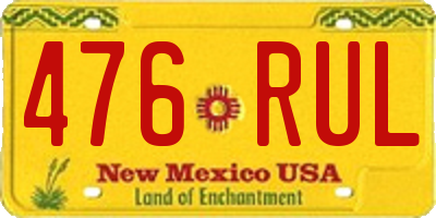 NM license plate 476RUL