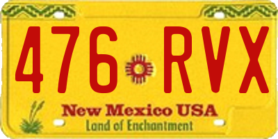 NM license plate 476RVX