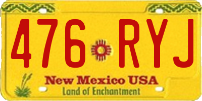 NM license plate 476RYJ