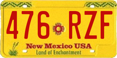 NM license plate 476RZF