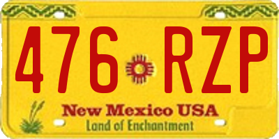 NM license plate 476RZP
