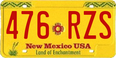 NM license plate 476RZS