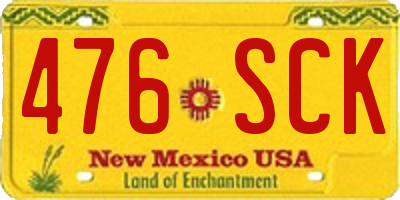 NM license plate 476SCK