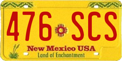 NM license plate 476SCS