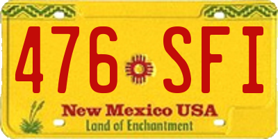 NM license plate 476SFI