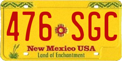 NM license plate 476SGC