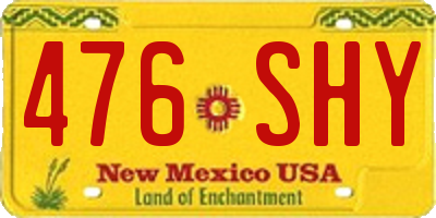 NM license plate 476SHY