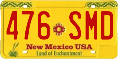 NM license plate 476SMD