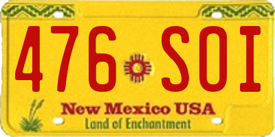 NM license plate 476SOI