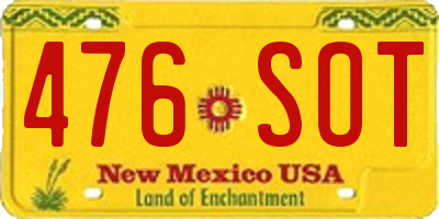 NM license plate 476SOT
