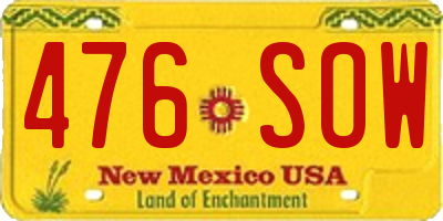 NM license plate 476SOW