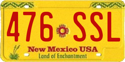 NM license plate 476SSL