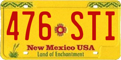 NM license plate 476STI