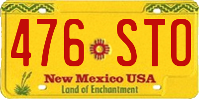 NM license plate 476STO