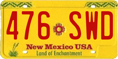 NM license plate 476SWD