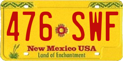 NM license plate 476SWF
