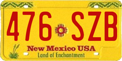 NM license plate 476SZB