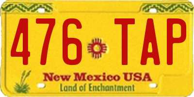 NM license plate 476TAP