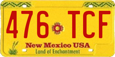 NM license plate 476TCF