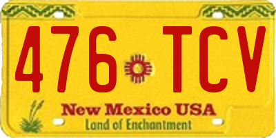 NM license plate 476TCV