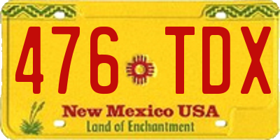 NM license plate 476TDX