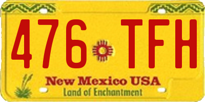 NM license plate 476TFH