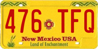 NM license plate 476TFQ