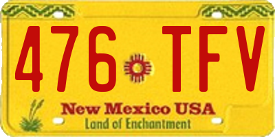 NM license plate 476TFV