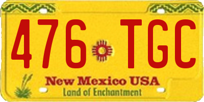 NM license plate 476TGC