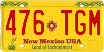 NM license plate 476TGM