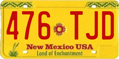 NM license plate 476TJD