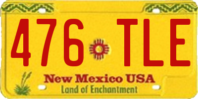 NM license plate 476TLE